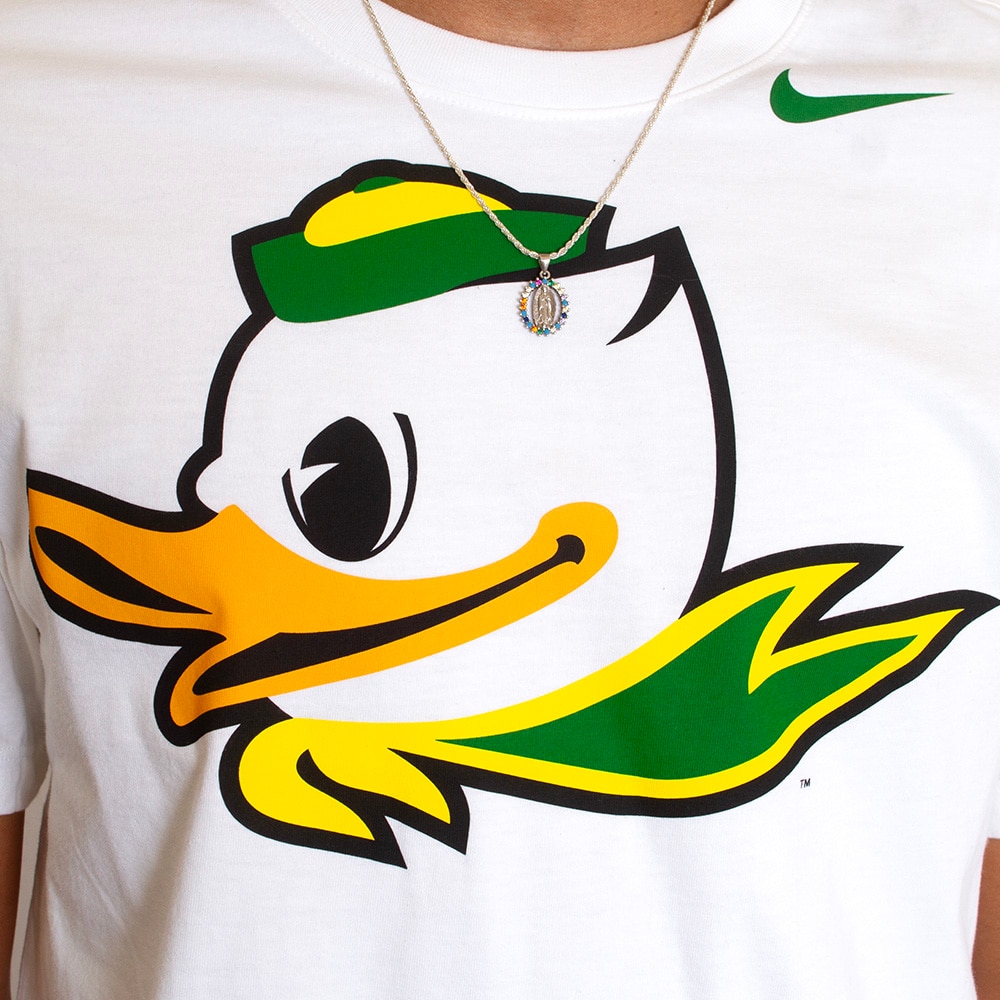 Fighting Duck, Nike, White, Crew Neck, Cotton, Men, Unisex, 155gsm, Jersey-style fabric, T-Shirt, 839793